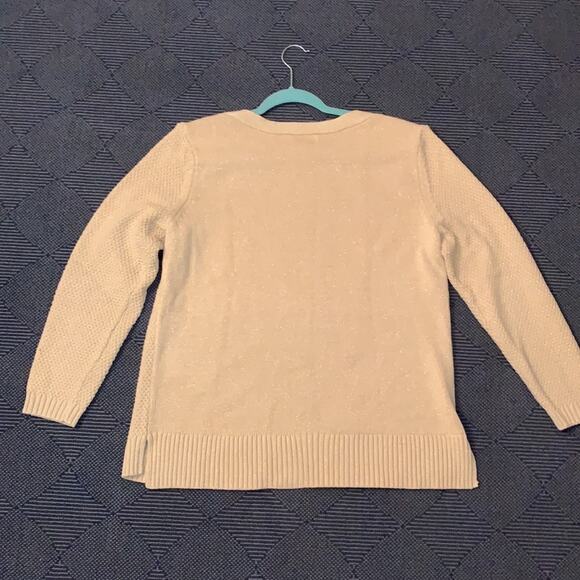 Karen Scott Sweater Size XL Gold with Sparkles Beige Tan Color Heavy Material - Picture 4 of 9